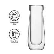 Stemless Flute Glass Set (2) - Smooth Choice O3