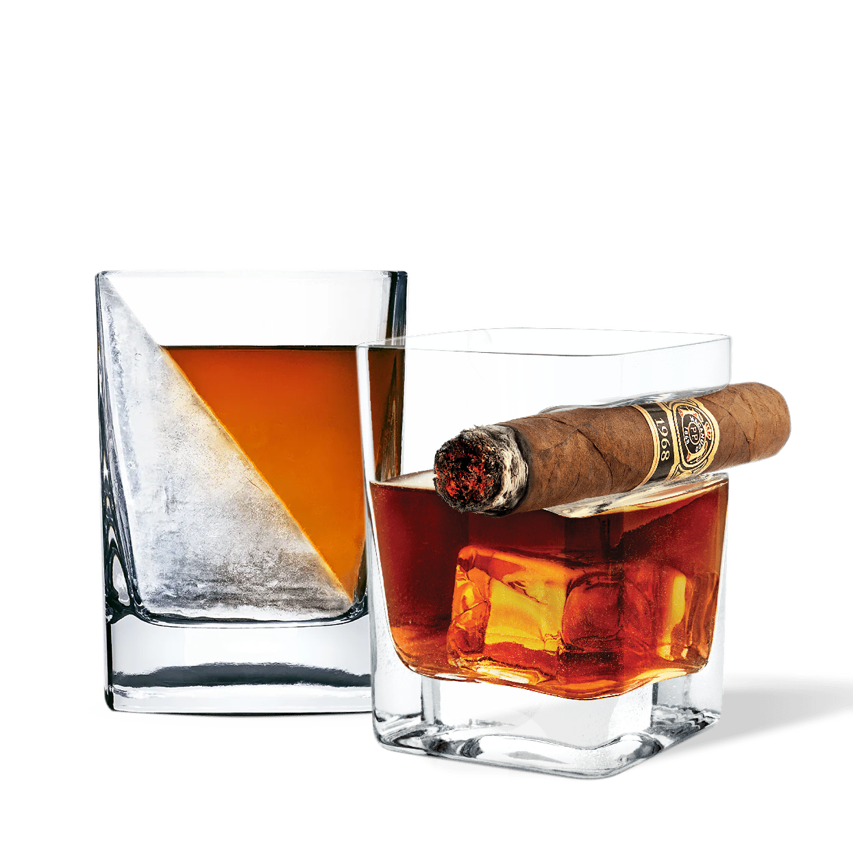 Whiskey Wedge + Cigar Glass Bundle - Clean Whiskey A1